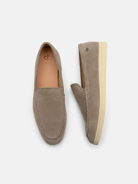 Roam Suede Loafers, Dark Taupe Suede