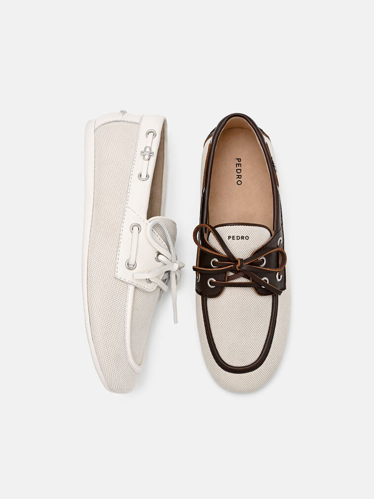 Dee Canvas Boat Shoes, Brown Canvas