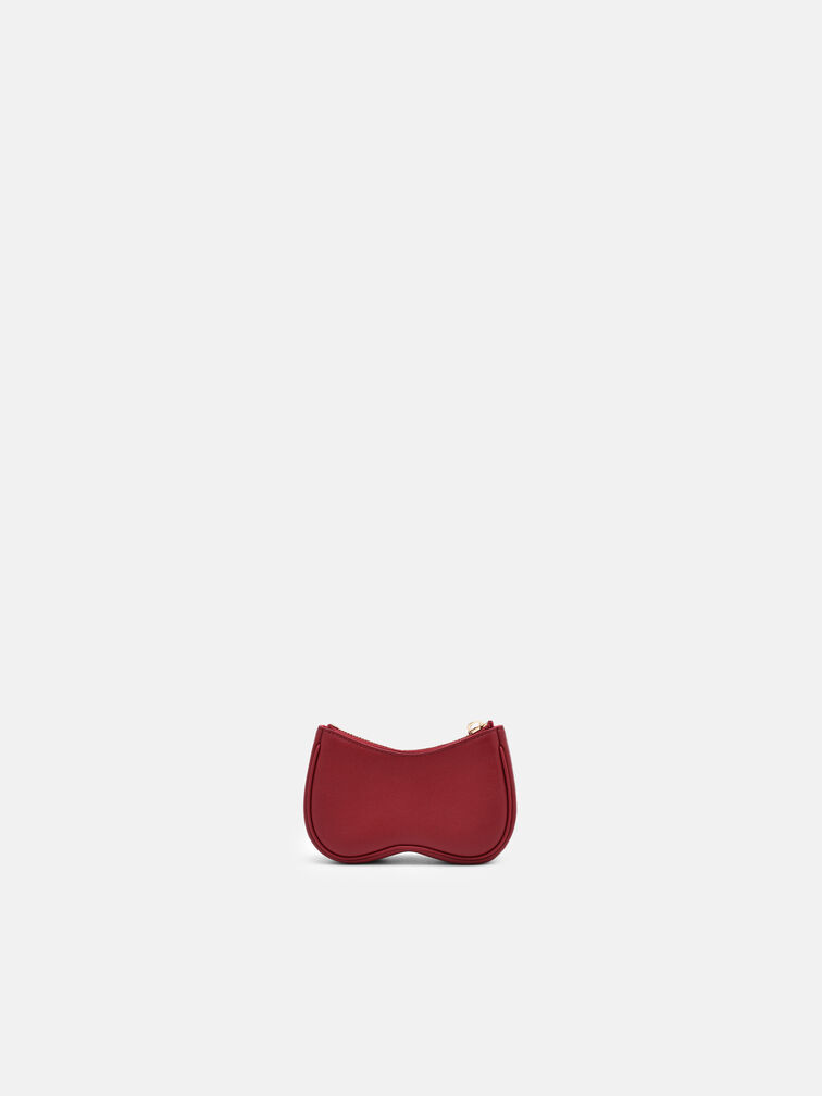 Horse Charm Leather Pouch, Red